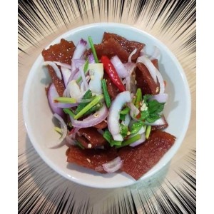 A delicious menu that dares you to try while staying at home. Delicious and new, I confirm it. Sweet pork slices.