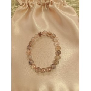 Naga Silk Bracelet Pink Rutilated Quartz