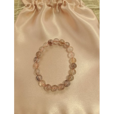 Naga Silk Bracelet Pink Rutilated Quartz