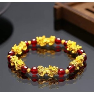 Garnet magic stone with 6 pixiu
