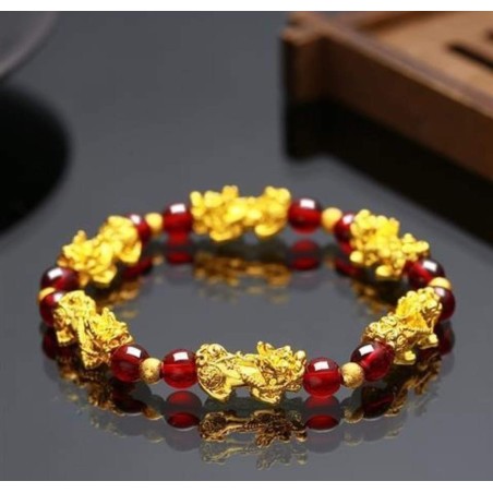 Garnet magic stone with 6 pixiu