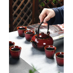 Premium red teapot set imported from Beijing