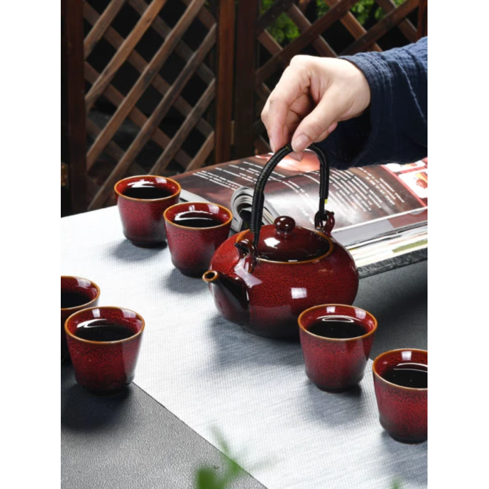 Premium red teapot set imported from Beijing