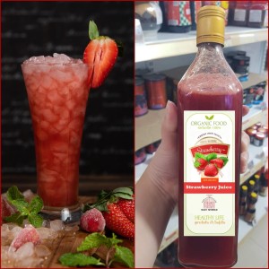 100% organic strawberry juice