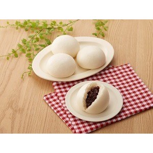 Steamed buns filled with Japanese red bean paste