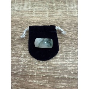 White jade ring with green accents
