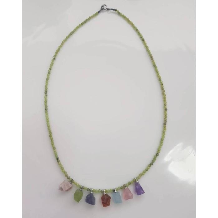 Canadian jade necklace with 7 chakras
