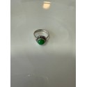 Emperor green jade ring, 925 sterling silver frame, symbol of wealth and prosperity.