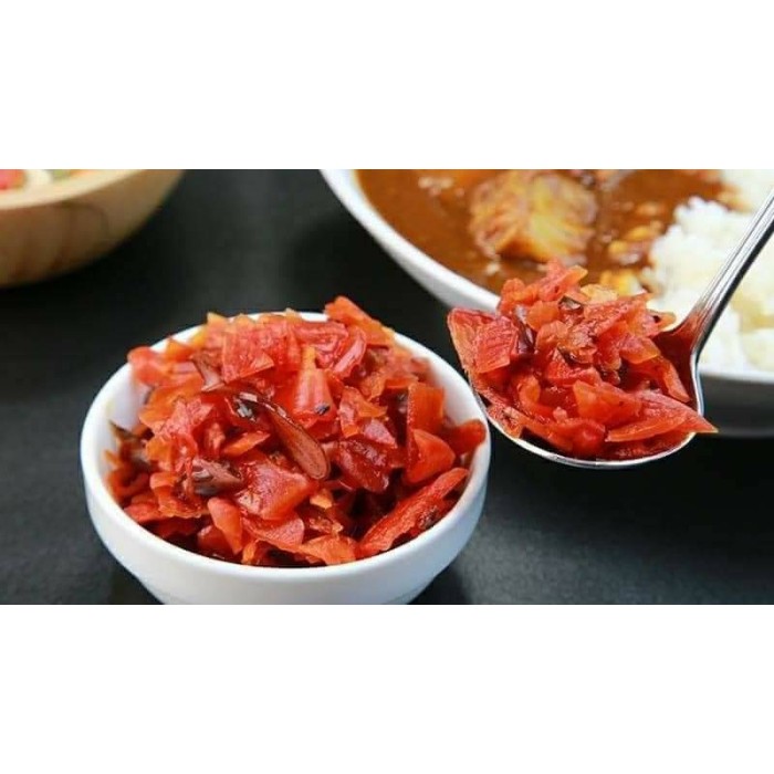 👉👉Japanese pickled daikon, red pieces, spread with Japanese curry, very delicious #Imported products, 250 baht per kilogram ❤❤ L