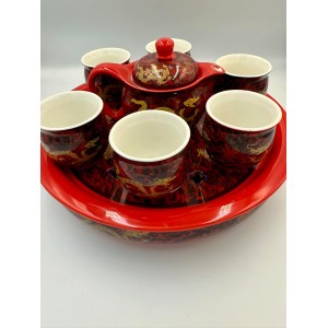 Premium golden dragon pattern teapot fullset Imported from Beijing