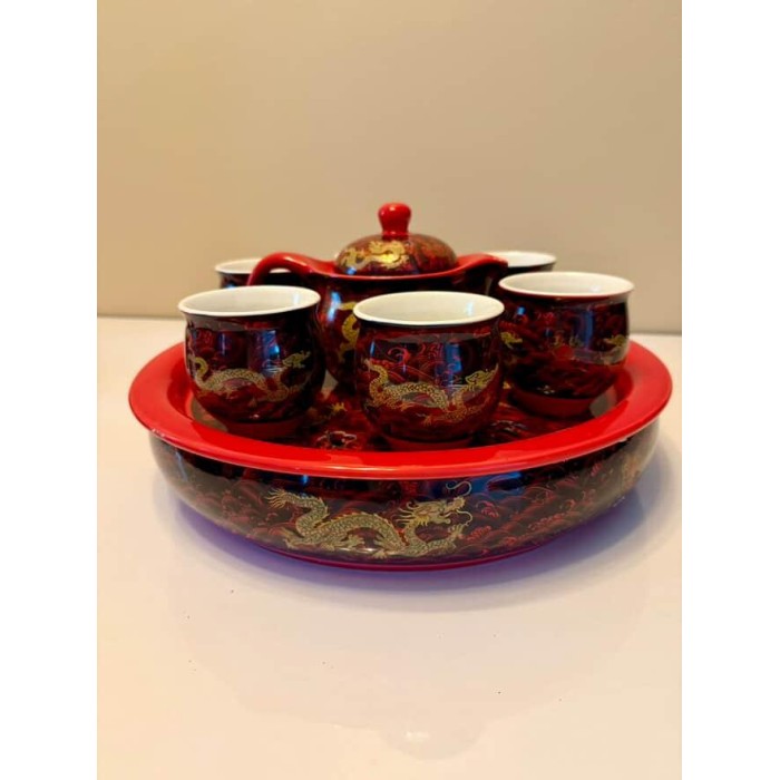 Premium golden dragon pattern teapot fullset Imported from Beijing