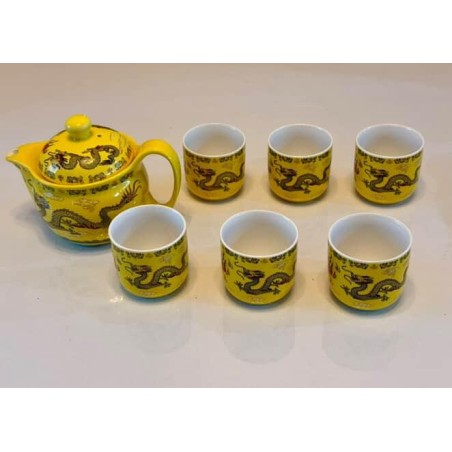 Premium golden dragon pattern teapot set Imported from Beijing