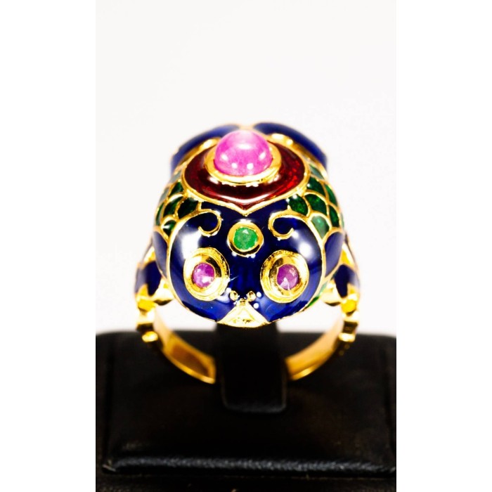 Auspicious goldfish engraved ring
