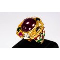 Ruby ring with nine gems